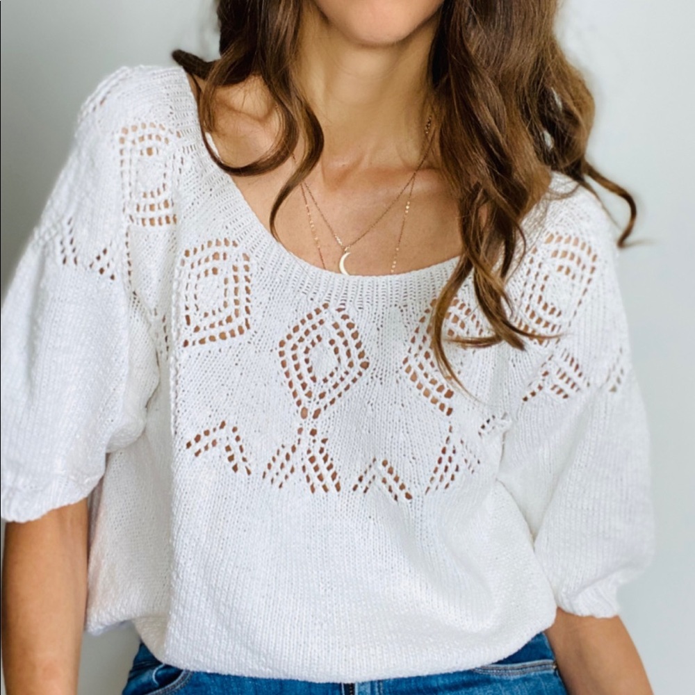 Vintage Cotton Scoop Sweater - Picture 2 of 4